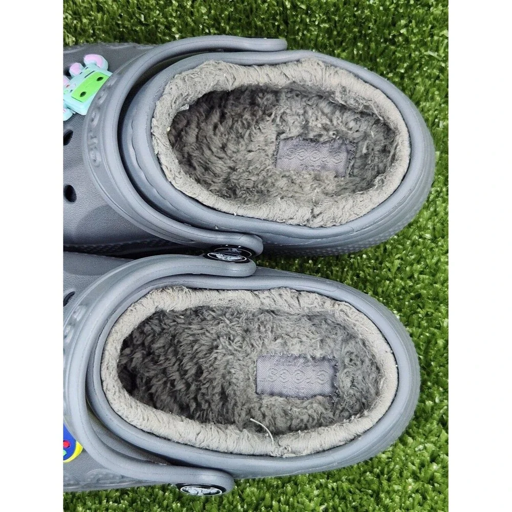 Crocs Little Kids Baya Gray Dual Comfort Clogs Slip-on Sandals Boys Size 10C